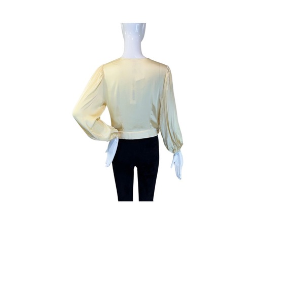 NWT L’AGENCE Alaia Women's Ivory/Cream Tie-Front Button Down Blouse Size:M - Picture 3 of 7